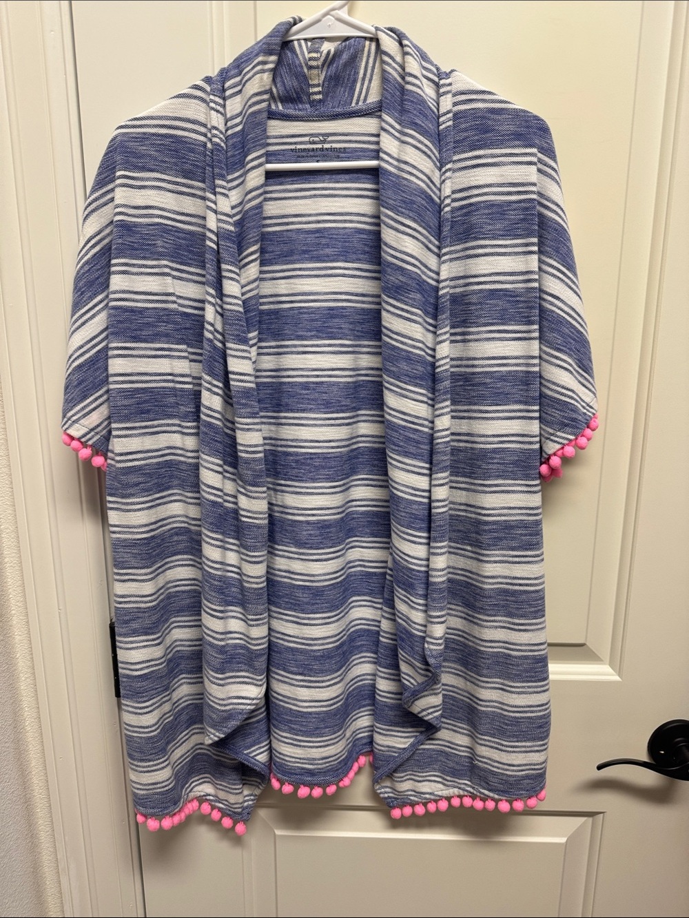 Vineyard Vines Blue and White Striped Knit Shrug